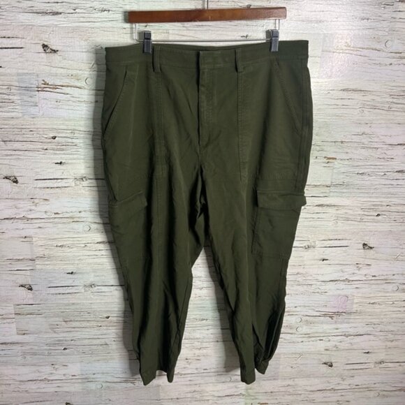 Banana Republic Pants - Banana Republic green cargo pants size 18